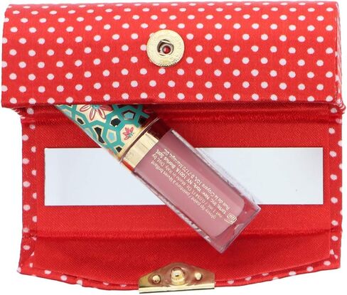 Motique Accessories Brown Polka Dot Lipstick Case With Mirror Purse Holder Set of 2 in Saudi Arabia