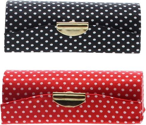 Motique Accessories Brown Polka Dot Lipstick Case With Mirror Purse Holder Set of 2 in Saudi Arabia