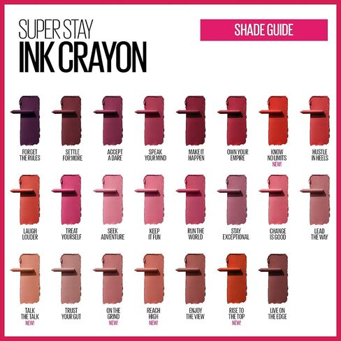 Maybelline Lipstick, Superstay Matte Ink Crayon Longlasting Brown Lipstick with Precision Applicator 20 Enjoy The View in Kuwait