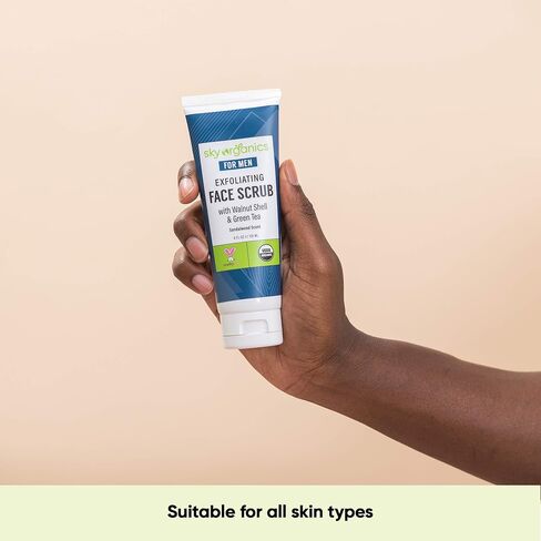 مقشر الوجه المقشر للرجال (118 مل) مقشر عضوي عضوي من وزارة الزراعة الأمريكية بعسل المانوكا وخلاصة الصبار لجميع أنواع البشرة الجافة ومعتمد من وزارة الزراعة الأمريكية، لم يتم اختباره على الحيوانات in Kuwait