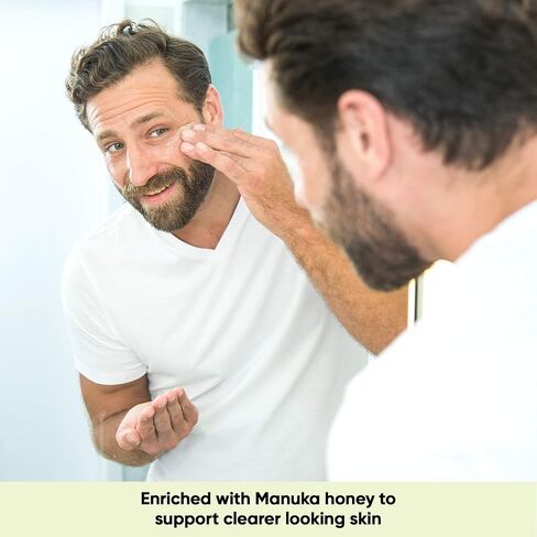 مقشر الوجه المقشر للرجال (118 مل) مقشر عضوي عضوي من وزارة الزراعة الأمريكية بعسل المانوكا وخلاصة الصبار لجميع أنواع البشرة الجافة ومعتمد من وزارة الزراعة الأمريكية، لم يتم اختباره على الحيوانات in Kuwait