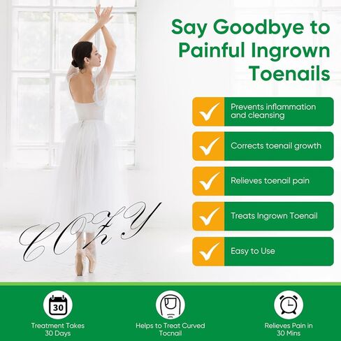 Ingrown Toenail Treatment, Professional Ingrown Toenail Removal Kit with File and Lifter, 50Pcs Toenail Corrector Patch and Toe Protectors for Toenail Correction Pain Relief in Kuwait