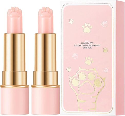 2Pcs Lippo Thermochromic Lip Balm,Cat Paw Shaped Lip Balm,Color Changing Lip Balm, Mini Cute Moisturizing Lip Balm, Long Lasting Moisturizing Lip Balm for Winter in Saudi Arabia