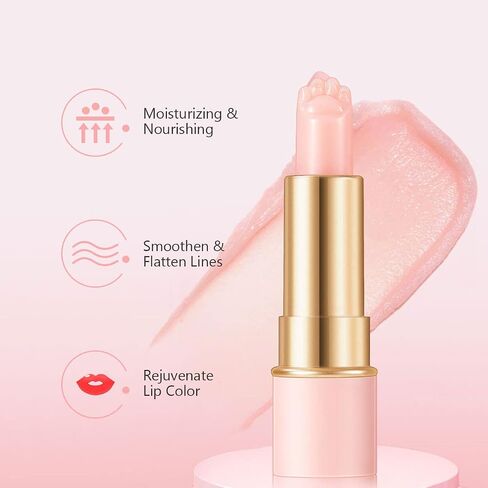 2Pcs Lippo Thermochromic Lip Balm,Cat Paw Shaped Lip Balm,Color Changing Lip Balm, Mini Cute Moisturizing Lip Balm, Long Lasting Moisturizing Lip Balm for Winter in Saudi Arabia
