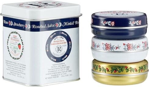 Smiths Rosebud Salve- Collectors Lavish Layers 0.8oz Set & 0.5oz Rosebud Trio Lip Balm- Original Rose Salve, Minted Rose, Strawberry Lip Balm Bulk & Trio Rosebud Lip Gloss Tubes Set- Self Care E-book in Saudi Arabia