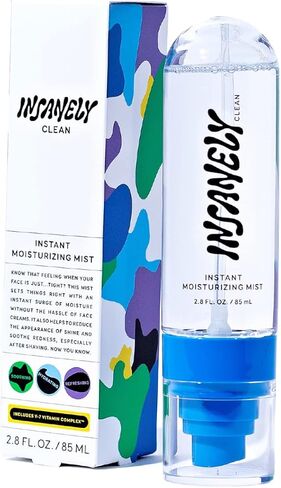 Insanely Clean Instant Moisturizing Mist for Men - Lightweight Spray Provides Deep Hydration | Leaves Skin Feeling Refreshed | Shine-Free | Formulated With Y-7 Vitamin Complex that Soothes & Hydrates | Natural, Vegan & Dermatologist Tested | 2.8 FL. OZ. in Saudi Arabia
