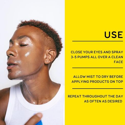 Insanely Clean Instant Moisturizing Mist for Men - Lightweight Spray Provides Deep Hydration | Leaves Skin Feeling Refreshed | Shine-Free | Formulated With Y-7 Vitamin Complex that Soothes & Hydrates | Natural, Vegan & Dermatologist Tested | 2.8 FL. OZ. in Saudi Arabia