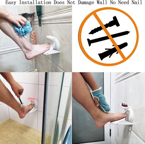 Shower Foot Rest,Shower Foot Rest for Shaving Legs Upgrade Attach Soap Dish Can Folding Portable Foot Rest Replace Shower Stools in Saudi Arabia