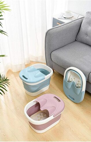 حوض استحمام للقدمين، أدوات حوض للقدمين، حوض استحمام قابل للطي، حوض استحمام من البلاستيك/المطاط، دلو قابل للطي، دلو كبير للقدمين، حوض استحمام قابل للطي، صينية حمام للقدم (وردي) in Kuwait