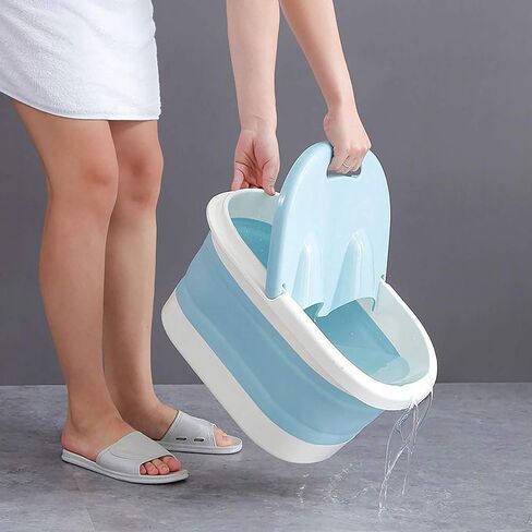 حوض استحمام للقدمين، أدوات حوض للقدمين، حوض استحمام قابل للطي، حوض استحمام من البلاستيك/المطاط، دلو قابل للطي، دلو كبير للقدمين، حوض استحمام قابل للطي، صينية حمام للقدم (وردي) in Kuwait