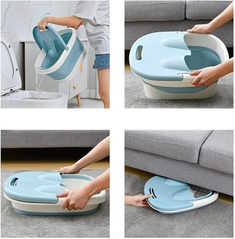 حوض استحمام للقدمين، أدوات حوض للقدمين، حوض استحمام قابل للطي، حوض استحمام من البلاستيك/المطاط، دلو قابل للطي، دلو كبير للقدمين، حوض استحمام قابل للطي، صينية حمام للقدم (وردي) in Kuwait