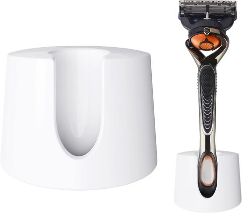 Linkidea Men's Shaving Razor Stand, Ceramic Shaver Holder for Bathroom Shower Countertops, Compatible with Fusion 5 Proshield Proglide, Mach 3 Classic (White) in Saudi Arabia