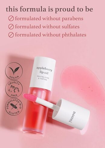 NOONI Appleseed Lip Oil Set - Appleberry Duo | with Apple Seed Oil, Lip Oil Duo, Lip Stain, Gift Sets, For Chapped and Flaky Lips in Kuwait