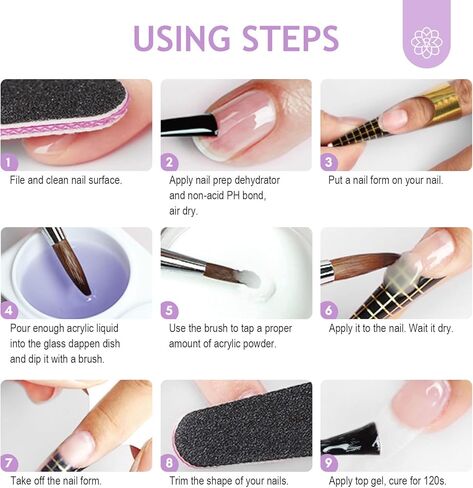 مجموعة أظافر أكريليك من سافيلاند - سائل أكريليك 118 مل ومسحوق أكريليك شفاف 2 أونصة مع فرشاة أظافر أكريليك غير حمضية، مجموعة أدوات أظافر الكل في واحد لأظافر أكريليك تمديد طويلة الأمد للمنزل in Kuwait