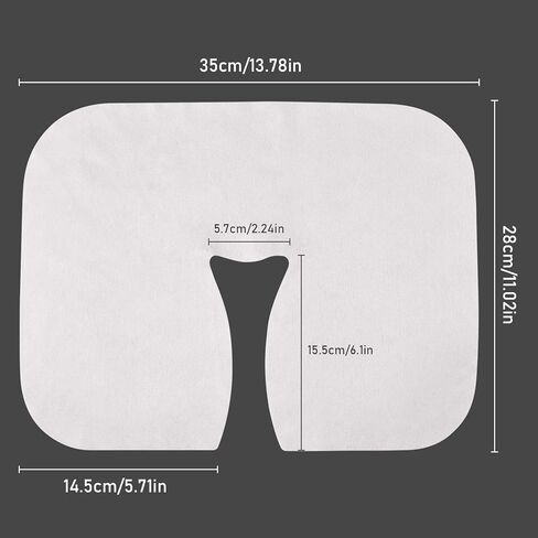 أغطية مسند الوجه للاستعمال مرة واحدة، 300 قطعة من كالولاري، غطاء مسند وجه مسطح فائق النعومة وغير لاصق، أغطية مسند رأس بيضاء لطاولات التدليك والكراسي وسرير السبا in Kuwait