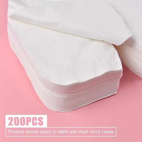 أغطية مسند الوجه للاستعمال مرة واحدة، 300 قطعة من كالولاري، غطاء مسند وجه مسطح فائق النعومة وغير لاصق، أغطية مسند رأس بيضاء لطاولات التدليك والكراسي وسرير السبا in Kuwait