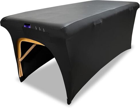 غطاء سرير رموش مناسب قابل للمسح، وقابل لإعادة الاستخدام ومقاوم للماء، غطاء حماية ممتاز لسرير رموش أو طاولة تدليك بطول 6 أقدام، غطاء سرير سبا من الجلد النباتي، غطاء سرير سبا (72 بوصة × 30 بوصة × 30 بوصة، أسود) in Kuwait