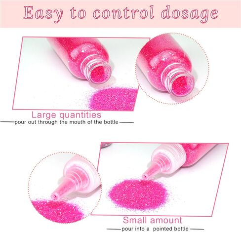180 Grams Fine Glitter, 6 Colors Pink Extra Fine Glitter, Holographic Ultra Fine Glitter for Makeup Body Nail Face Hair Eyeshadow Lip Gloss, Arts Crafts Slime Resin Glitter Sequins Set in Saudi Arabia