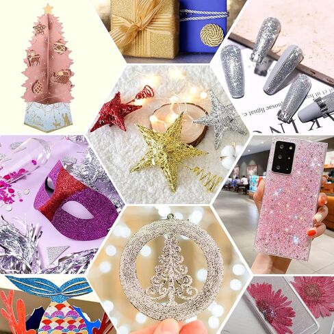 180 Grams Fine Glitter, 6 Colors Pink Extra Fine Glitter, Holographic Ultra Fine Glitter for Makeup Body Nail Face Hair Eyeshadow Lip Gloss, Arts Crafts Slime Resin Glitter Sequins Set in Saudi Arabia