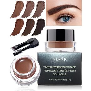 Eyebrows Gel Brow Pomade Set Waterproof, Tinted Brow Gel Cream with Brush, Long lasting High-pigmented 24 Hour, Smudge Proof &Sweat-proof, Eyebrow Pomade Filling & Shaping Brows for Women- Chocolate