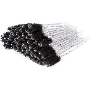 i-Laesh Crystal Mascara Sticks, Disposable Eyebrow Eyelash Brushes for Eyelash Extensions, Eyelash Makeup Tool, Pack of 100 (Black)