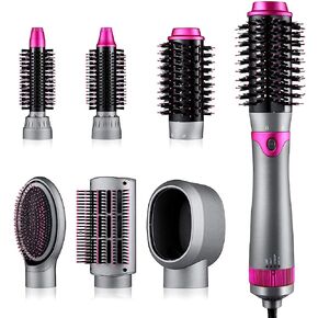 6 in 1 Hair Dryer Brush and Volumizer, Detachable Styler, One-Step Hot Air for Straightening Curling Drying Combing Styling in Saudi Arabia