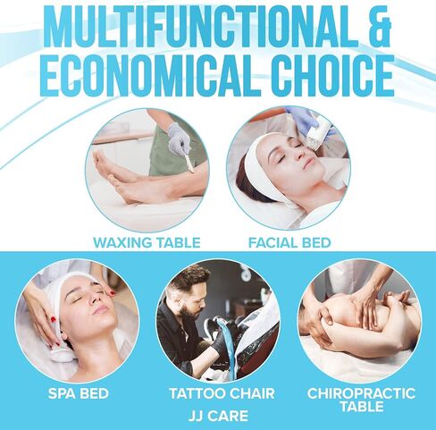 JJ CARE Disposable Massage Table Sheets - 120 Sheets [24" x 390 feet, 2 Roll] - 50% Thicker Perforated Massage Bed Cover, Non-Woven Disposable Roll for Massage Table for Waxing, Facial, Tattoo, & Spa in Saudi Arabia