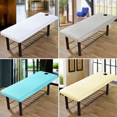 Pilarmuture Massage Bed Cover, Massage Table Protective Cover, Elastic All-Round Wrap Fitted Massage Couch Sheet with Forepart Hole, Massage Table Sheet Set for Beauty Salon Spa in Saudi Arabia