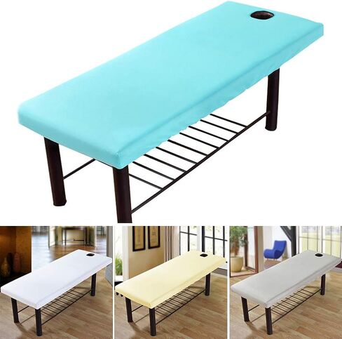 Pilarmuture Massage Bed Cover, Massage Table Protective Cover, Elastic All-Round Wrap Fitted Massage Couch Sheet with Forepart Hole, Massage Table Sheet Set for Beauty Salon Spa in Saudi Arabia