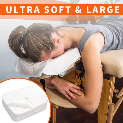 Sheikbeba 300 Count Disposable Face Cradle Covers, Massage Face Covers Medical-Grade Ultra Soft Large Headrest Covers for Massage Tables & Massage Chairs in Saudi Arabia