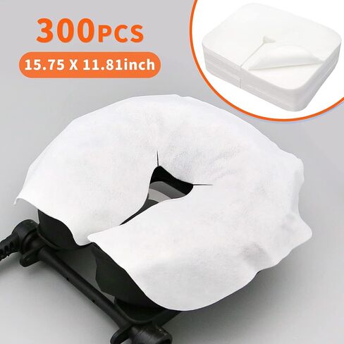 Sheikbeba 300 Count Disposable Face Cradle Covers, Massage Face Covers Medical-Grade Ultra Soft Large Headrest Covers for Massage Tables & Massage Chairs in Saudi Arabia