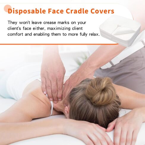 Sheikbeba 300 Count Disposable Face Cradle Covers, Massage Face Covers Medical-Grade Ultra Soft Large Headrest Covers for Massage Tables & Massage Chairs in Saudi Arabia