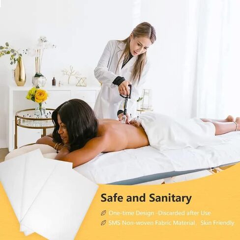 50 Pieces 30 x 69 Inches Disposable Bed Sheets - Waterproof Bed Cover -Massage or Medical Exam Tables - Non-woven Fabric for Spa, Tattoo, Esthetician, Beauty Salon, Hotels - Medical Supplies in Saudi Arabia