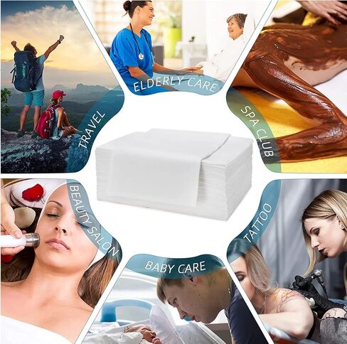 50 Pieces 30 x 69 Inches Disposable Bed Sheets - Waterproof Bed Cover -Massage or Medical Exam Tables - Non-woven Fabric for Spa, Tattoo, Esthetician, Beauty Salon, Hotels - Medical Supplies in Saudi Arabia