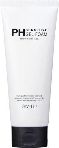 SAM’U PH Sensitive Gel Foam | Daily Face Wash for Sensitive Skin | Hydrating Facial Cleanser w/Hyaluronic Acid & Centella Asiatica | Korean Face Wash Foaming Cleanser (Pack of 1, 5.07 Fl oz.) in Saudi Arabia
