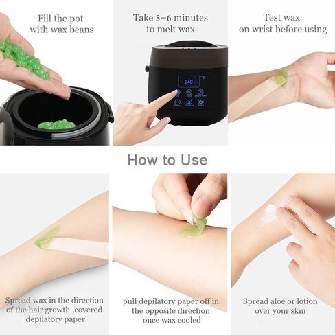 Waxing Kit, Digital Wax Warmer Kit for Hair Removal, At Home Waxing Kit for Women Sensitive Skin Facial Hair Body Brazilian Wax, Waxing Sticks, Wax Machine wax pot for hair Removal in Saudi Arabia