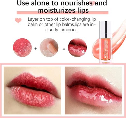 Arindar 3 PCS Plumping Lip Oil, Hydrating Lip Glow Oil Cherry, Plumper Lip Gloss Oil Set Clear, Transparent Lip Oil Tinted for Lip Care and Dry Lips, Long Lasting Nourishing Lip Glow Oil in Saudi Arabia