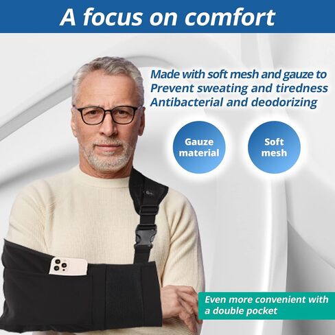 QQOLi Arm Sling for Broken Fractured Bones Elbow Shoulder Injury, Rotator cuff Adjustable Medical Brace Surgery Left and Right Arm, Men and Women in Saudi Arabia