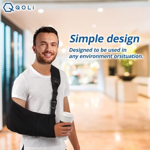 QQOLi Arm Sling for Broken Fractured Bones Elbow Shoulder Injury, Rotator cuff Adjustable Medical Brace Surgery Left and Right Arm, Men and Women in Saudi Arabia