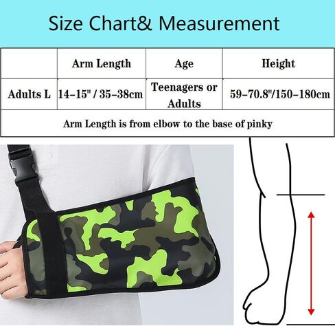 Ledhlth Camo Arm كتف حبال للرجال والنساء المراهقين والشباب البالغين حبال دعامة منع الحركة دعم لإصابة الكتف والكوع والمعصم (أخضر مموه، البالغون L) in Kuwait