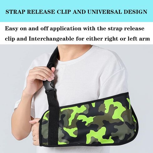 Ledhlth Camo Arm كتف حبال للرجال والنساء المراهقين والشباب البالغين حبال دعامة منع الحركة دعم لإصابة الكتف والكوع والمعصم (أخضر مموه، البالغون L) in Kuwait