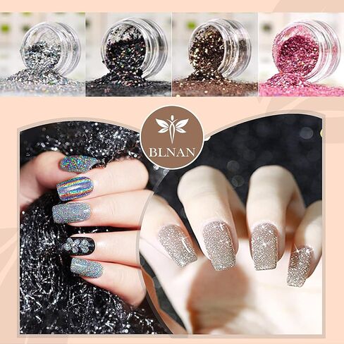 Professional Glitter Acrylic Powder Bulk Bare Nail Acrylic Powder (10g/0.35oz Jar) Easy to Apply Color for Womens Nail Sets in Saudi Arabia