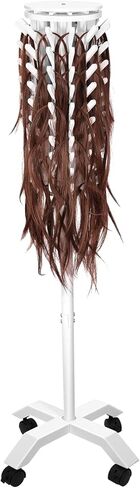 Yumkfoi Rotating Braiding Hair Rack 120 Pegs, Wooden Standing Hair Holder with Locking Caster Wheels, Hair Separator Stand Braider Rack Hair Extension Holder for Hair Stylists, Hair Salons, Home in Kuwait