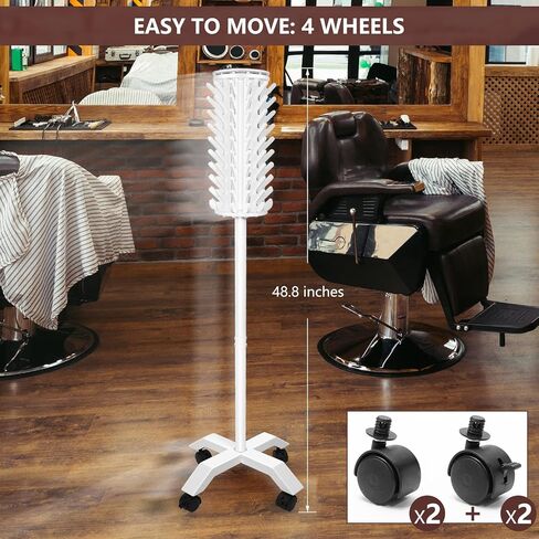 Yumkfoi Rotating Braiding Hair Rack 120 Pegs, Wooden Standing Hair Holder with Locking Caster Wheels, Hair Separator Stand Braider Rack Hair Extension Holder for Hair Stylists, Hair Salons, Home in Kuwait