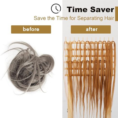 Aoibrloy Braiding Hair Rack, Wooden Standing Hair Holder with 72 Pegs Collapsible Hair Separator Rack for Hair Braid in Kuwait