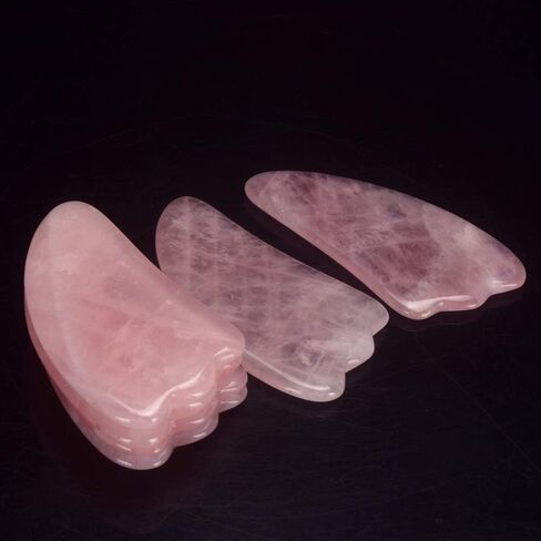 MEICOLY Gua Sha، أدوات الوجه Gua Sha، حجر تدليك غواشا عالي الجودة، كشط اليشم الكوارتز الوردي الطبيعي للرقبة والظهر والعينين وتدليك الجسم والاسترخاء، القلب in Kuwait
