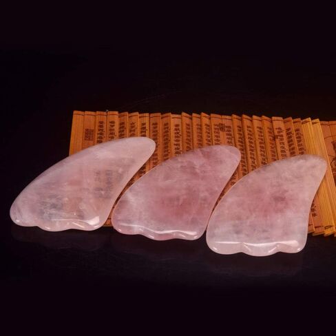 MEICOLY Gua Sha، أدوات الوجه Gua Sha، حجر تدليك غواشا عالي الجودة، كشط اليشم الكوارتز الوردي الطبيعي للرقبة والظهر والعينين وتدليك الجسم والاسترخاء، القلب in Kuwait