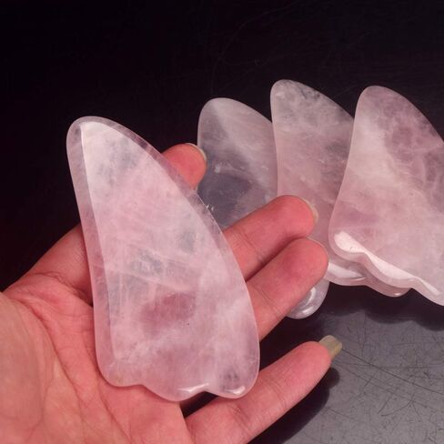 MEICOLY Gua Sha، أدوات الوجه Gua Sha، حجر تدليك غواشا عالي الجودة، كشط اليشم الكوارتز الوردي الطبيعي للرقبة والظهر والعينين وتدليك الجسم والاسترخاء، القلب in Kuwait