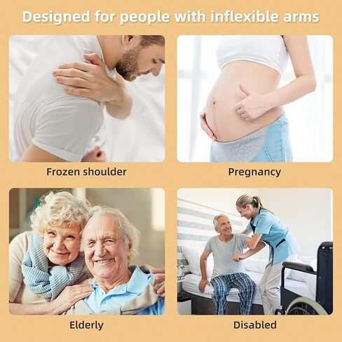 فرشاة حمام خلفية بمقبض طويل للاستحمام بمقبض منحني على شكل حرف U لمسبار السن والمعاقين وضعاف الحركة بعد الجراحة، الكتف المتجمد والسمنة in Kuwait