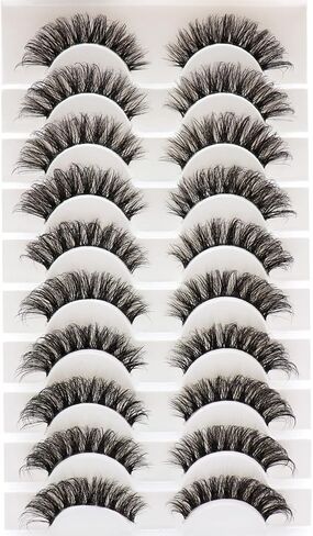 رموش صناعية، رموش D Curl، رموش قطاعية روسية، رموش شفافة ذات شريط شفاف، رموش ذات مظهر طبيعي (DT05) in Kuwait